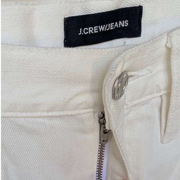 J.Crew Jeans White Denim Frayed Raw Hem Distressed Mini Skirt, size 26 - Picture 4 of 8